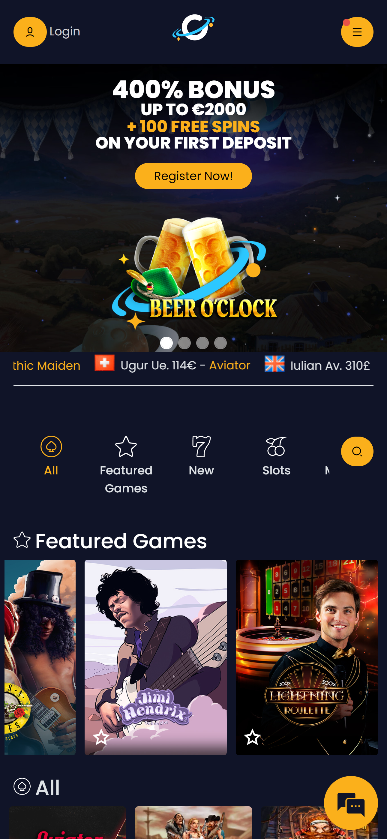Galaxy Spins Casino — mobiel